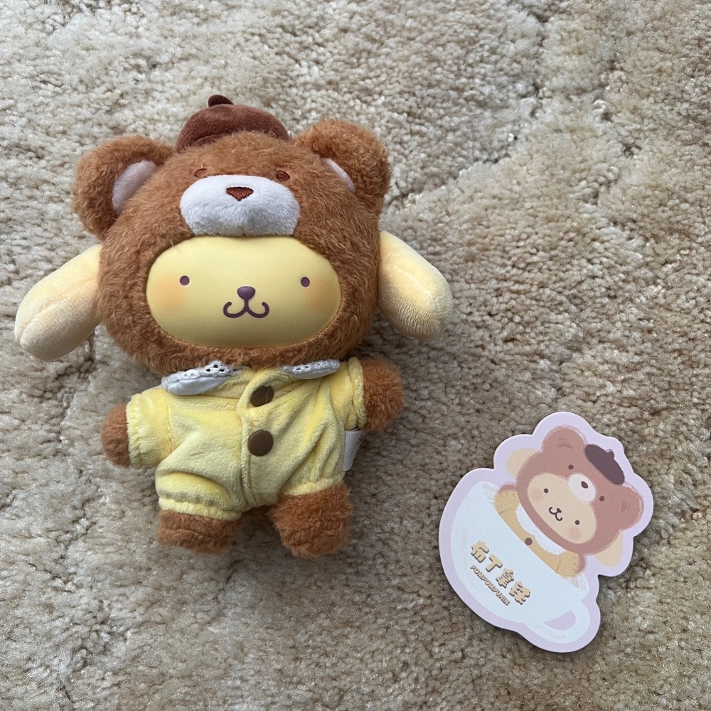 Pompompurin Sanrio Characters Latte Baby Open Blind Box Keychain Top Toy